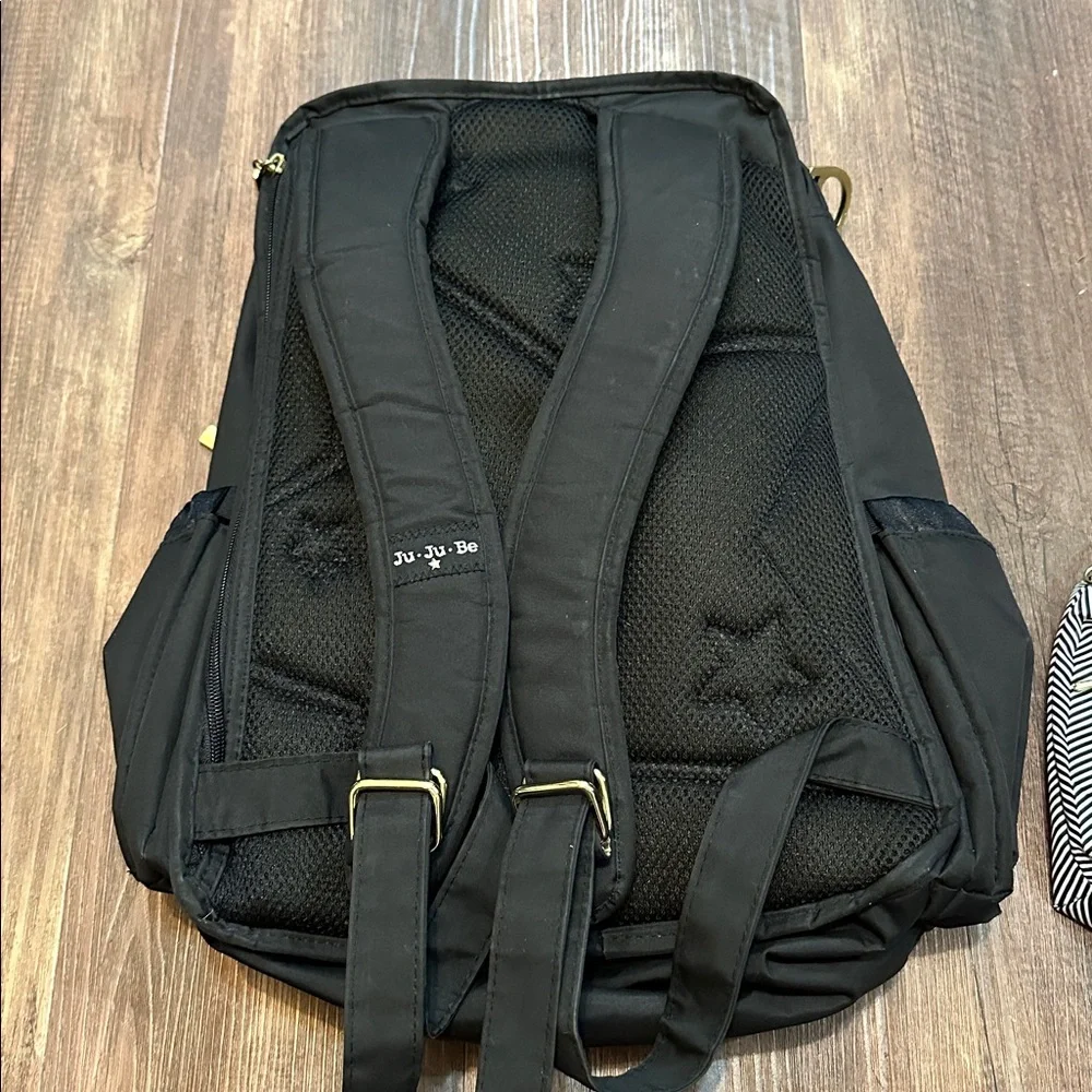 Jujube Backpack Diaper Bag Black & Gold‎ with 2 pouches